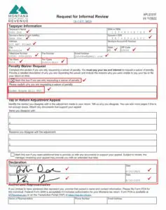 Example waiver