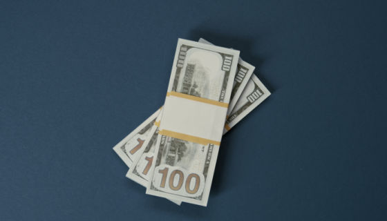 Stack of U.S. 100-dollar bills.