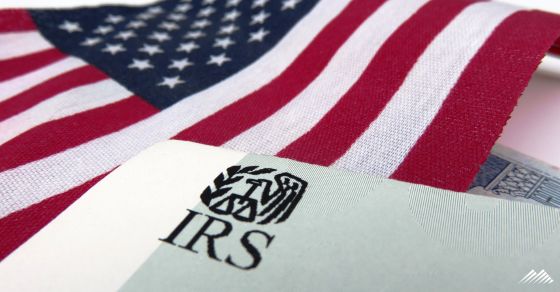 IRS logo and American flag