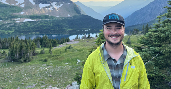JCCS team member Daniel Bass in Glacier