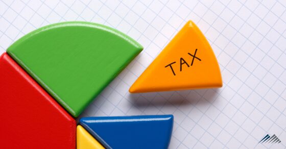 Taxes are part of a pie chart