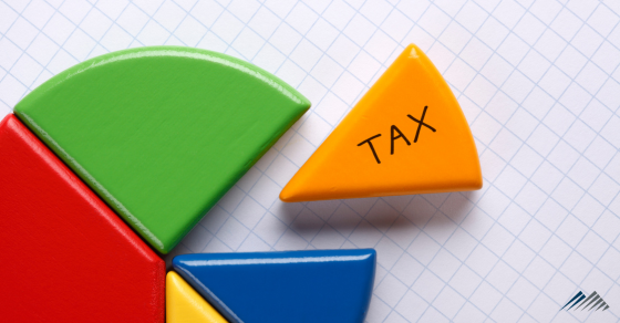 Taxes are part of a pie chart