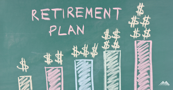 A chalkboard with retirement planning