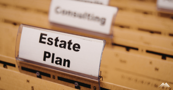 Estate planning tab in a filing folder