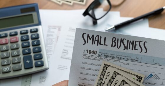 A form 1040 with 'small business' written on it
