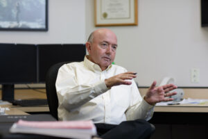 Jerry Lehman at his desk