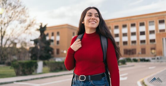 A college student on campus