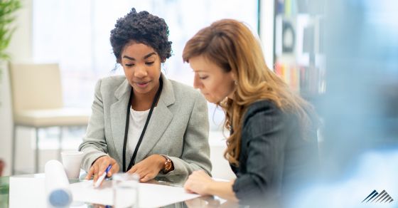 Two women in an office